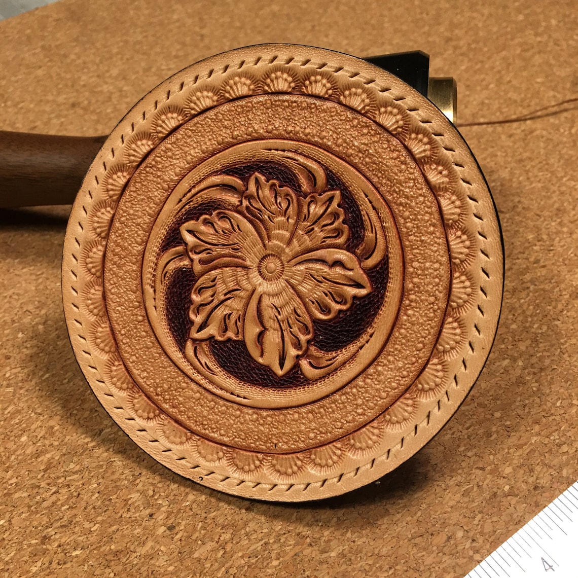 Hand Tooled Leather Sew on Patch. Bikers Patch. Tudor / Etsy