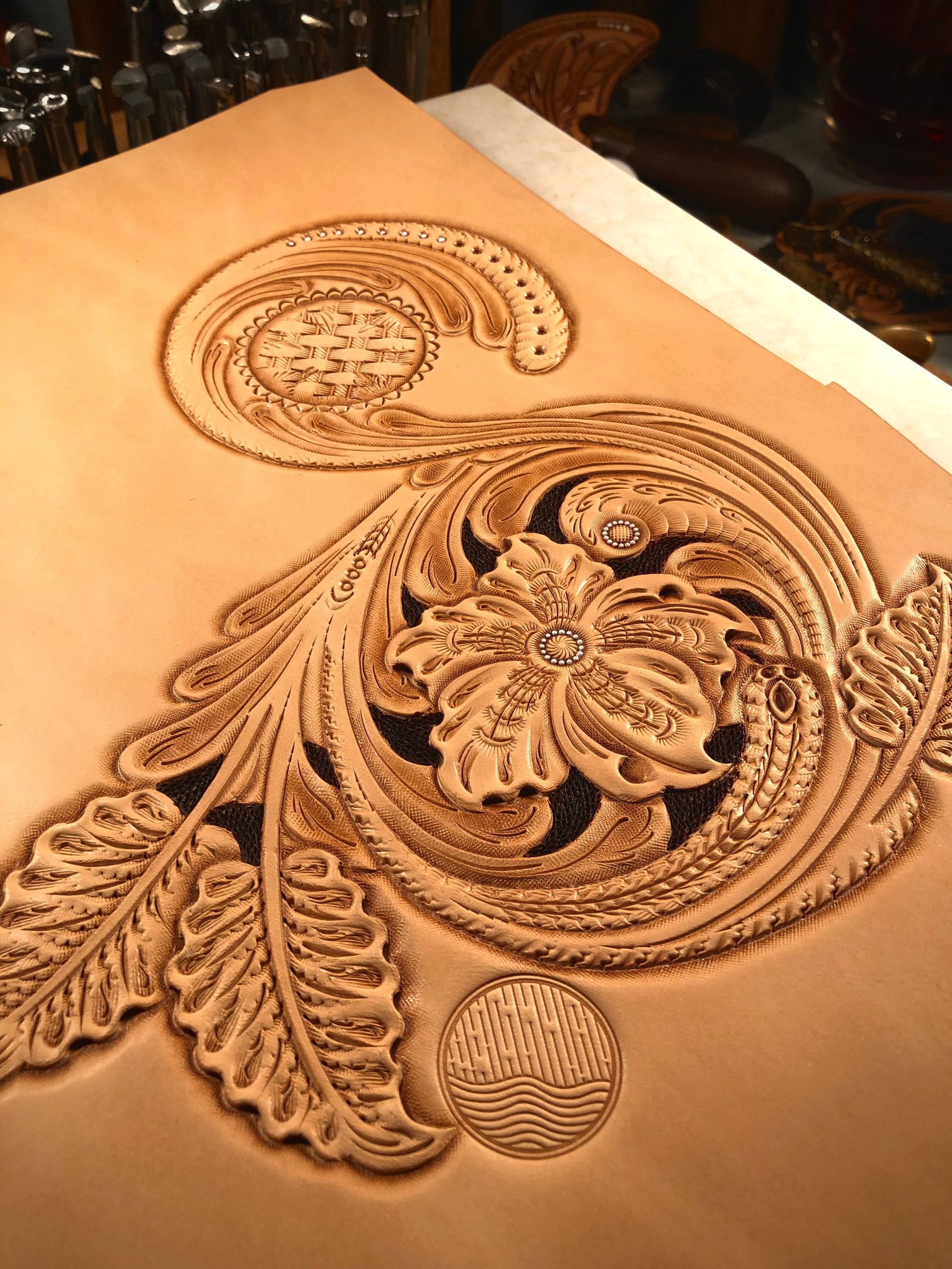 Leather Tooling / Carving Patterns / Stencils. Floral Corner Pattern in 6  Sizes. PDF Digital Download 