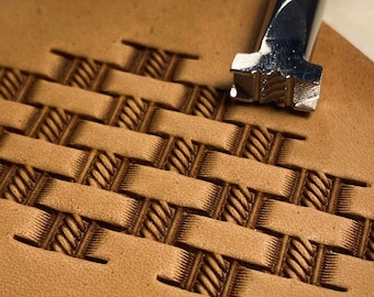 BASKET WEAVE - stainless leather stamp craft / Leather tooling stamps / Leather carving Stamp - Basket Weave #1 & #2