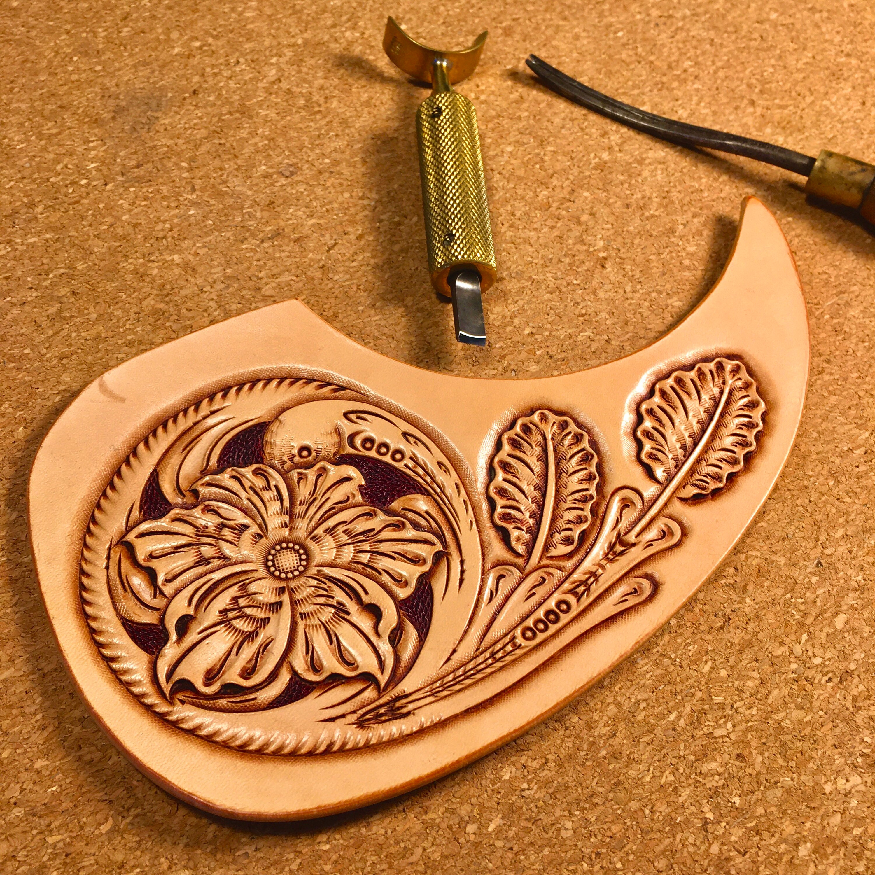 Tooled Leather / Carved Leather Acoustic Guitar Pickguard / Etsy