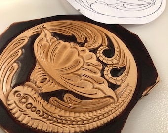 Western Floral Leather Carving Pattern, Sheridan Style (PDF Download)