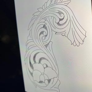 Mönsterdesign / Schablon för läderbeklädnad i västerländsk stil. Sheridan-beklädnad. Bokomslag för tidskrift (PDF-nedladdning)