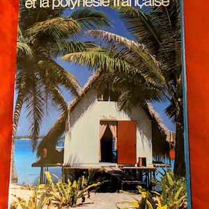 vtg 1983 TAHITI FRENCH POLYNESIA South Pacific carte touristique map 36" x 24"