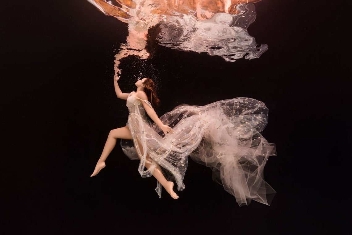 Flowy Star Gown Underwater Gown Sheer Star Gown Star Dress Etsy Canada