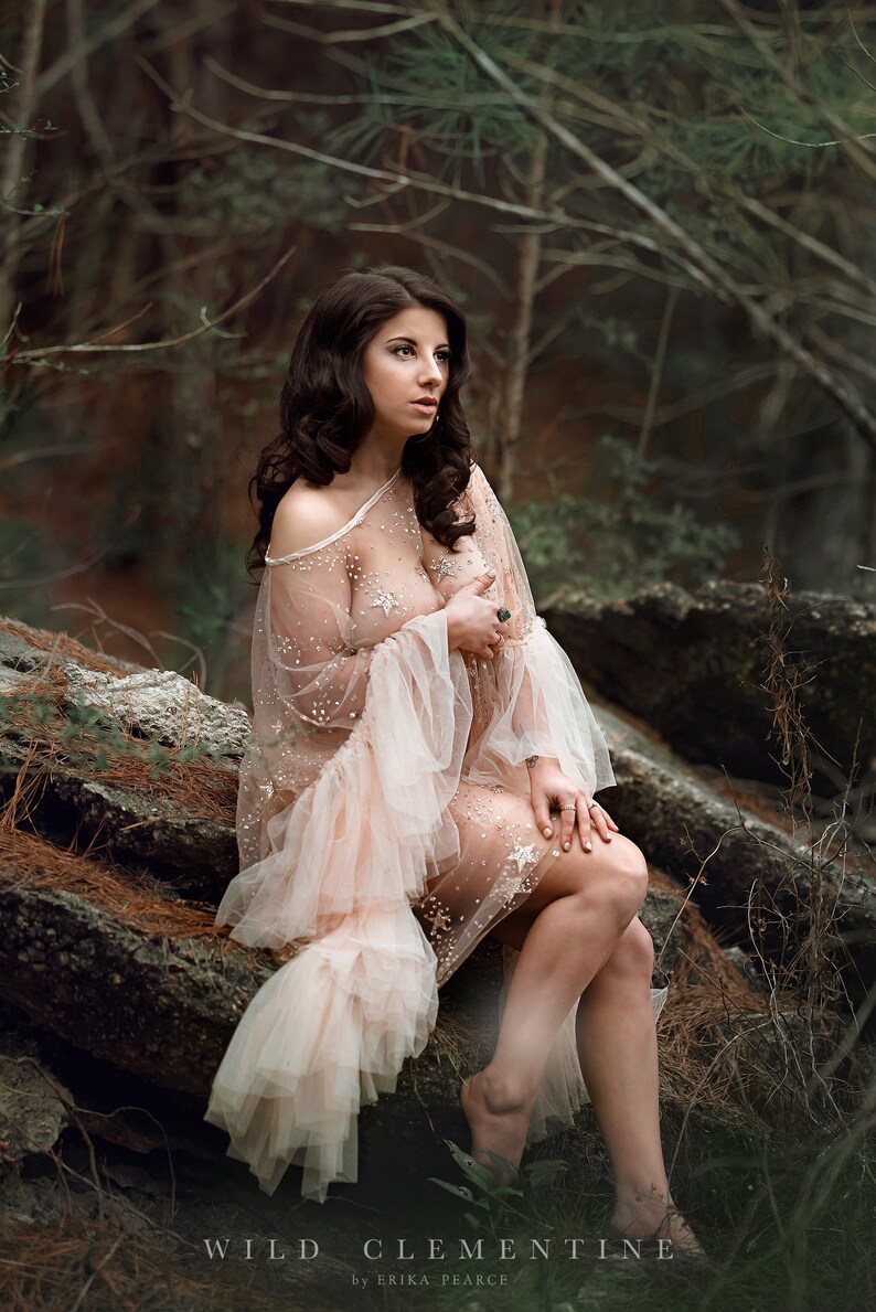 Sheer Boudoir Lingerie Knee High Gown Robe for Photoshoot Etsy