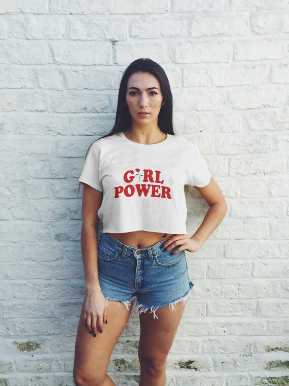 Girl Power CROP TOP , t shirt Girls Graphic Print Tee Womens hipster punk goth swag kawaii music Slogan t,shirt ootd S M L X L