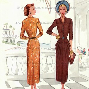 Digital Download Vintage McCall Dress Sewing Pattern Spring 1949  Catalog Image