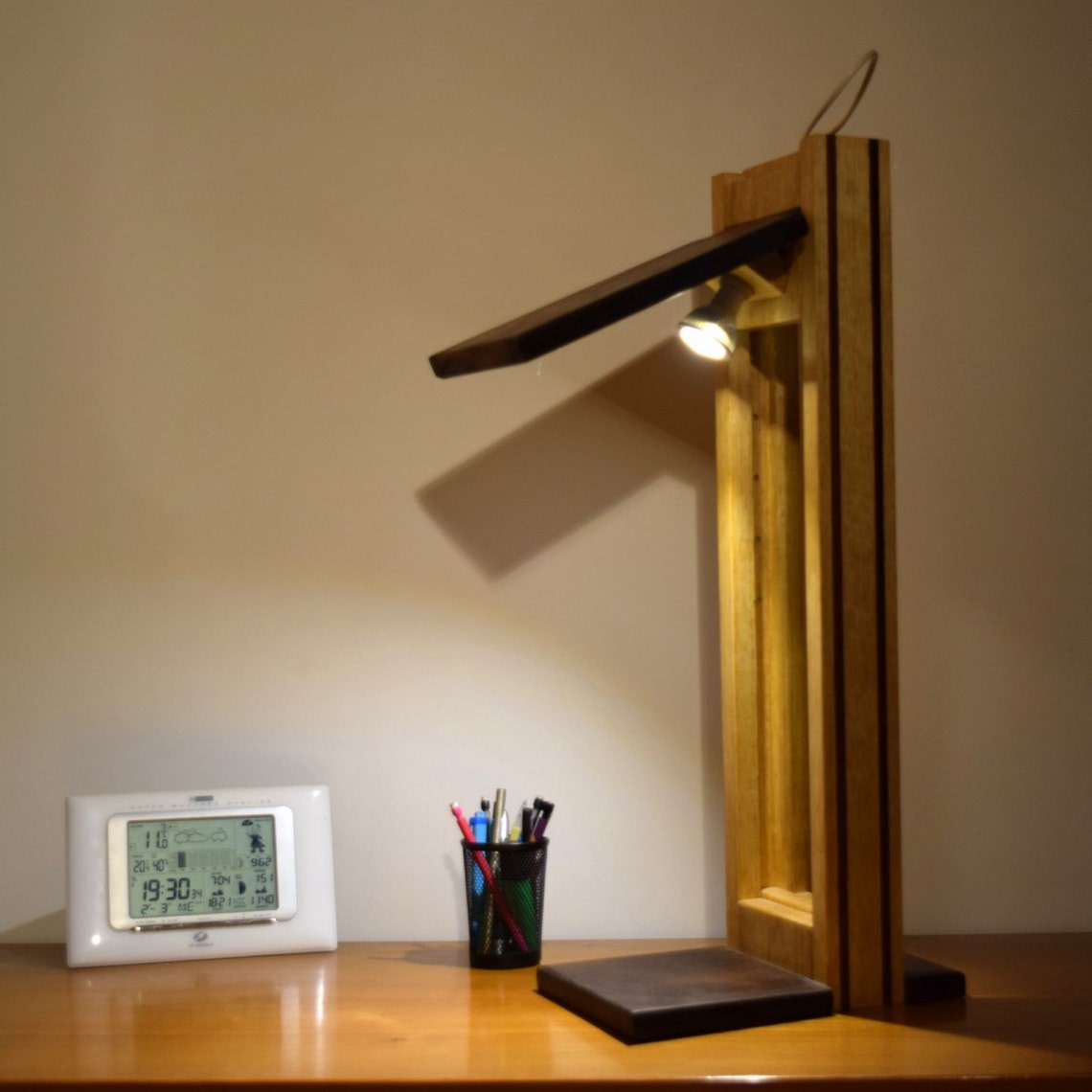 Desk lamp woodmassive high end Etsy
