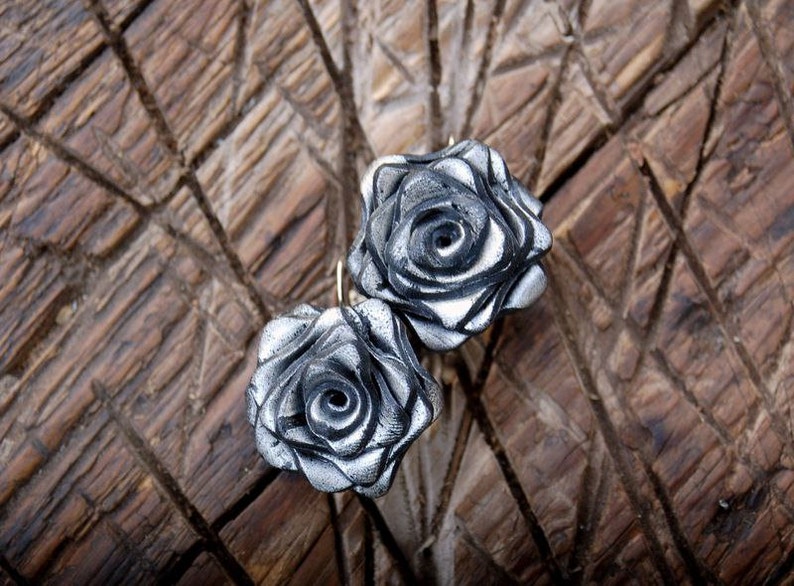 Jewelry Set Black Rose Necklace Black Rose Black Rose earrings Black earrings Black necklace Gift for her Gothic Jewelry gift sets
