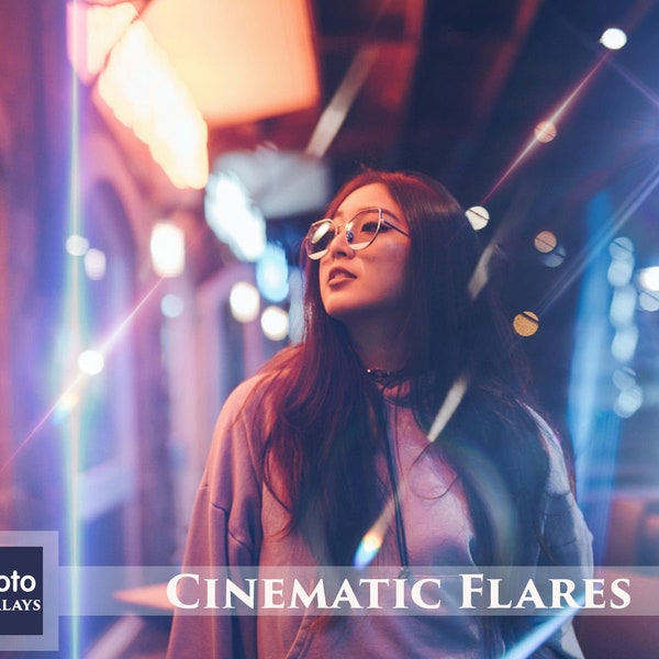 100 Cinematic Flares Overlays, Optical Flare, Lens, Light Effect, Sparkling dust, Lights, Ray, Bokeh, Sunflares, Light Rays, Natural Light