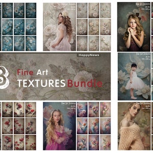 40% OFF Fine Art Textures Bundle 63 Photo Overlays, Photo editing, Textures, Flower Background, Digital Papers, Old Effect, Scrapbooking