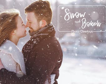 30 Snow and Bokeh Photo Overlays, Realistic snow, PNG files, Snow Textures, Winter overlay, Christmas overlay, Photography Overlay