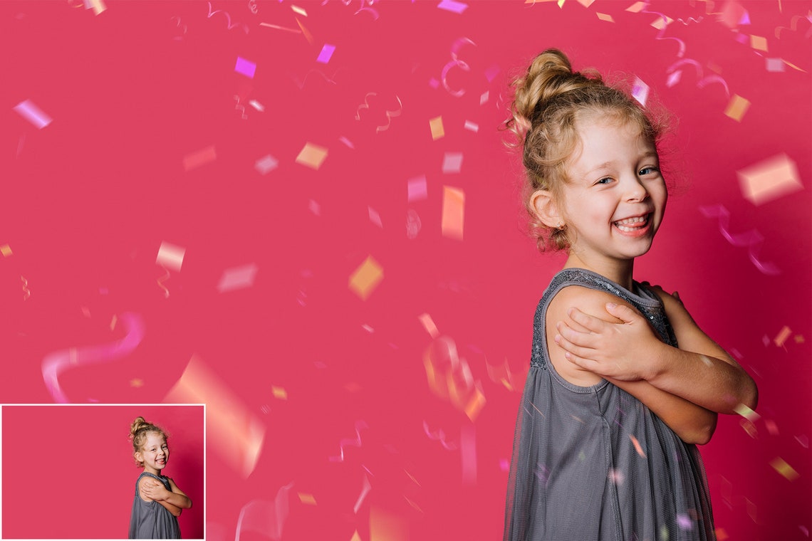 64 Colorful Confetti Overlays Blowing Wedding Overlays Etsy