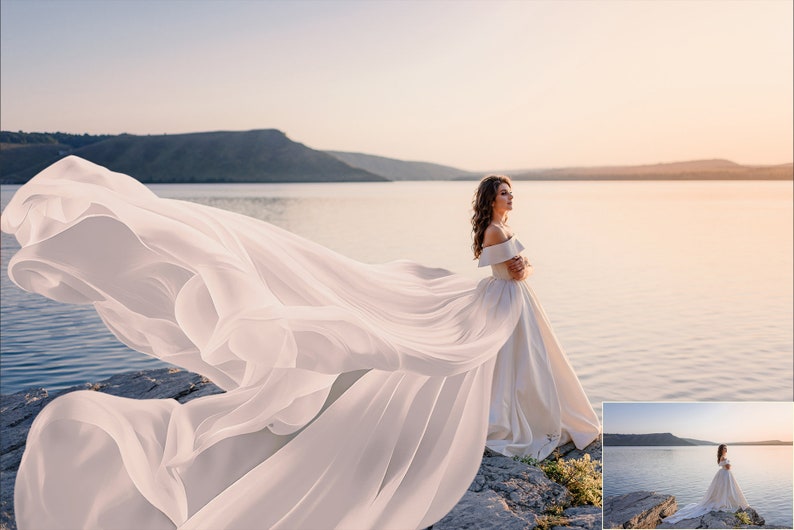 Flying Fabric Overlays, PNG, Photoshop overlay, Wedding Veil, Wedding photo overlay, Red Fabric, Wedding Dress, plume image 5