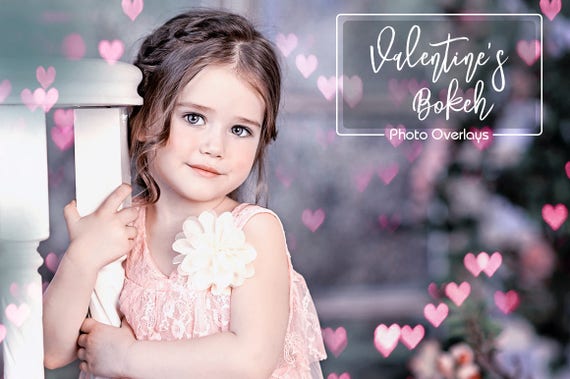 30 Valentines Overlays Pink Bokeh Gold Hearts Overlay Red Etsy