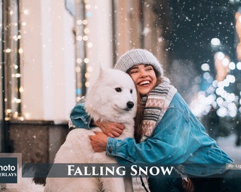 Falling Snow Photo Overlays, 70 JPG Realistic snow, Snow Textures, Winter overlay, Christmas overlay, Photography Overlay