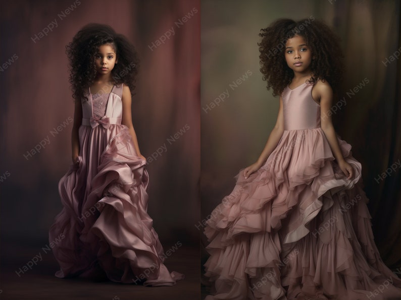 Stock Photos, Commercial Use Images, Little Girl With Curly Hair 8 PNG Extended License, Generative AI, High-Res Indoor image 4