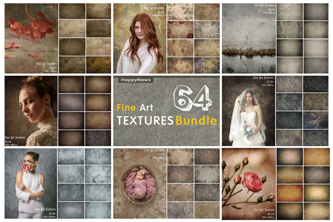 Photo Editing Texture Set 45% OFF Fine Art Textures Bundle 64 Photo Overlays, Photo Editing ...
