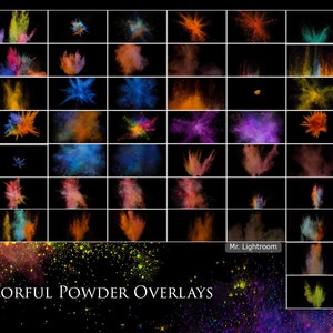 60 bunte Pulver Explosion Overlays, Farbe Holi, Fotografie Prop, Wolke, digitale Kulisse, Pulver gespritzt, Rauchbombe, farbige Explosion Bild 2
