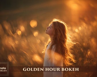 165 Golden Hour Bokeh Overlays, Light Spots Overlays, Light photo overlays