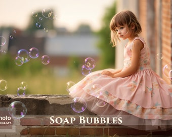 Bubbles Photoshop Overlays, Photo editing, Realistic Soap Bubble Photo Effect, Digital Backdrop, Colorful, Summer, Baby