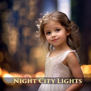 Night City Lights Backdrops, Optical Flare, Lens, Light Effect, Sparkling dust, Lights, Rays, Bokeh, image 1