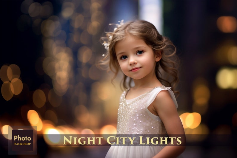 Night City Lights Backdrops, Optical Flare, Lens, Light Effect, Sparkling dust, Lights, Rays, Bokeh, image 1
