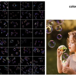 Bubbles Photoshop Overlays, Photo editing, Realistic Soap Bubble Photo Effect, Digital Backdrop, Colorful, Summer, Baby image 2