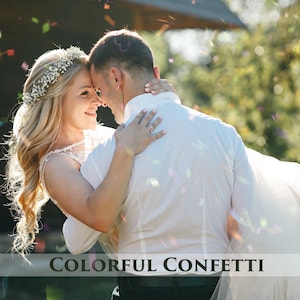 64 Colorful Confetti Overlays, blowing, wedding overlays, Realistic Falling Confetti, Birthday Photo Overlays, Party Celebration