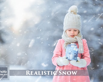 Superposiciones realistas de fotos de nieve, archivos PNG, texturas de nieve, superposición de invierno, superposición de Navidad, edición de fotos de superposición de fotografía