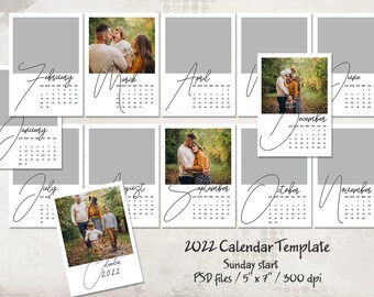 Bsd Calendar 2022 5X7 Calendar Pages | Etsy