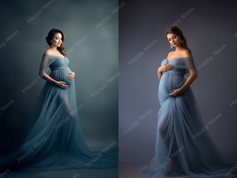 Stock Photos, Pregnant Women in Blue Dress, 8 PNG Commercial License, Generative ai, image 3