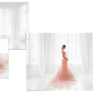 25 White Room Digital Photo Backdrop, Portrait photo texture, wedding, white curtain, background, maternity, pregnant photography, baby image 8