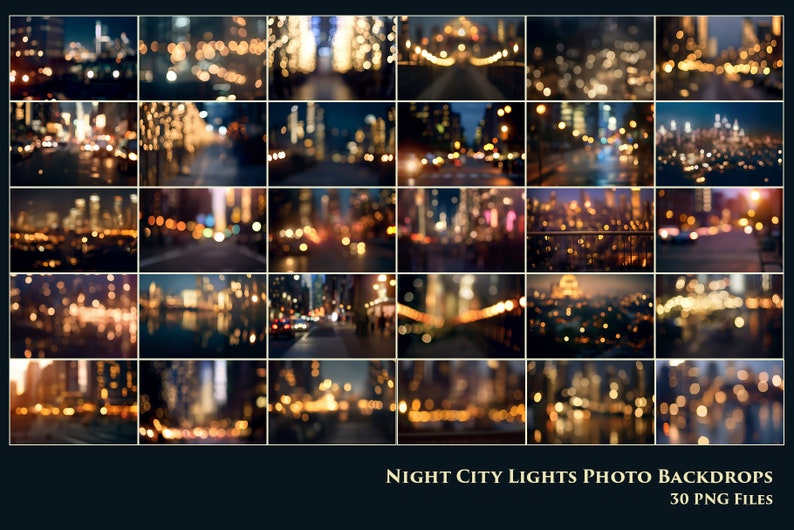 Night City Lights Backdrops, Optical Flare, Lens, Light Effect, Sparkling dust, Lights, Rays, Bokeh, image 2