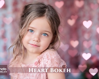 150 Heart Bokeh Overlays, Valentines Overlays, Pink Bokeh, Gold Hearts, Red, Photoshop Overlay, Hearts Background, Romantic Bokeh