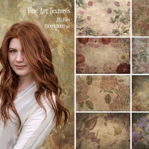 Fine Art Textures 9 Photoshop Overlays, Photo Layer, Photo editing, Textures overlays, Digital Flower Background, Digital Papers, Old Effect