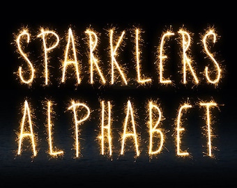 Sparklers Alphabet Photoshop Overlays, Wedding overlays, sparkler overlays, wedding sparkler, Light painting words, letters, Sparklers Font