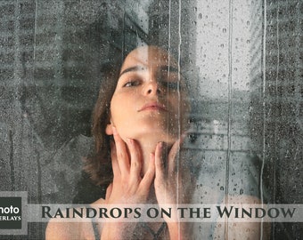 Raindrops on the Window Overlays, 70 Png and JPG, Realistic Rain, Water Drops on the glass, rainy day, Rain effect, Water, Rainy Backgrounds