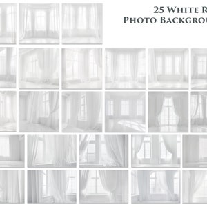 25 White Room Digital Photo Backdrop, Portrait photo texture, wedding, white curtain, background, maternity, pregnant photography, baby image 2