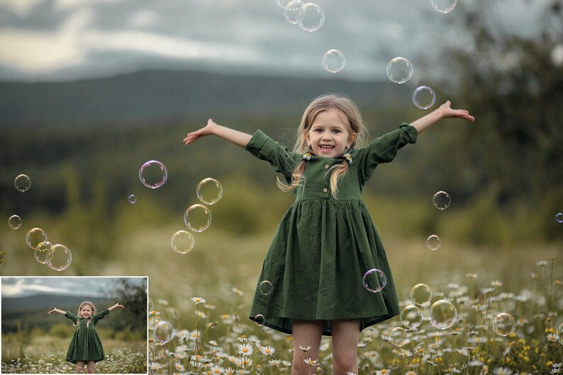 Bubbles Photoshop Overlays, Photo editing, Realistic Soap Bubble Photo Effect, Digital Backdrop, Colorful, Summer, Baby image 6