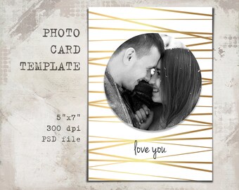 Photo card template, Holiday Cheer Christmas Card, Love, 5x7, Christmas Photo Card, Christmas Templates,printable, PSD Photographer Template