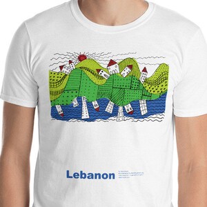 Illustration et définition du Liban T-shirt unisexe pour elle pour lui T-shirt libanais Carte alternative du Liban