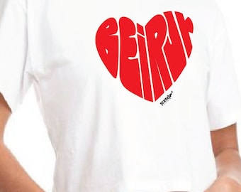 Beirut Heart Crop Top - Lebanon City T-Shirt - woman Tee