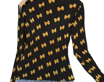 Farfalle Pasta Mesh Top — Verspielt, Chic & Atmungsaktiv - durchsichtiger Stoff