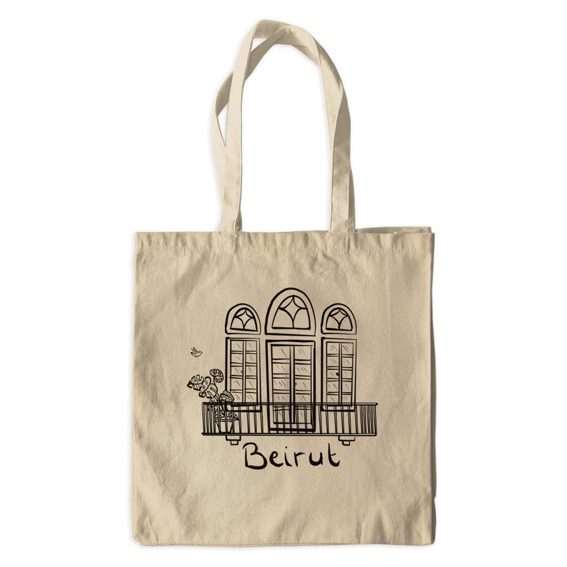 Beirut Canvas Tote Bags or Beautiful Calligraphy Em Kulthum lyrics Tote CHOOSE PRINT Beirut Balcony