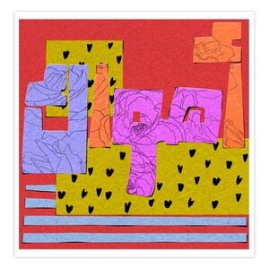 I love you in Arabic greeting card Ahwak Arabic Collage greeting Card Arab/ valentine/ Eid / birthday/ Congrats/ hob/ habibi
