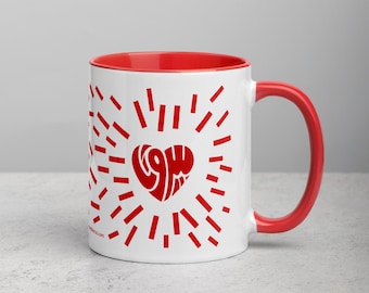 Beirut Herz Tasse mit roter Farbe innen