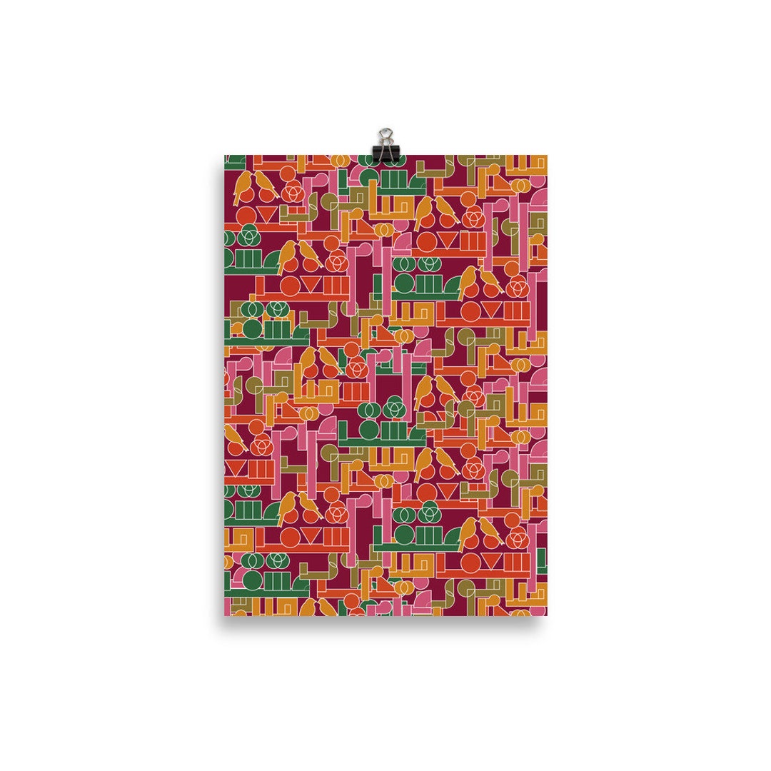 Poster Modern Arabic Calligraphy Warm Colors Word hob حب Meaning love