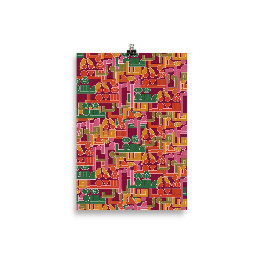 Poster Modern Arabic Calligraphy Warm Colors Word hob حب Meaning love