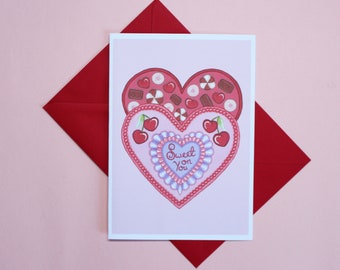 Sweet On You Valentines Day Card by Betty & The Lovecats